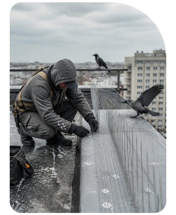 Защита от ворон под ключ в Тейково по цене от 5437 р. | Сенат-Ткв